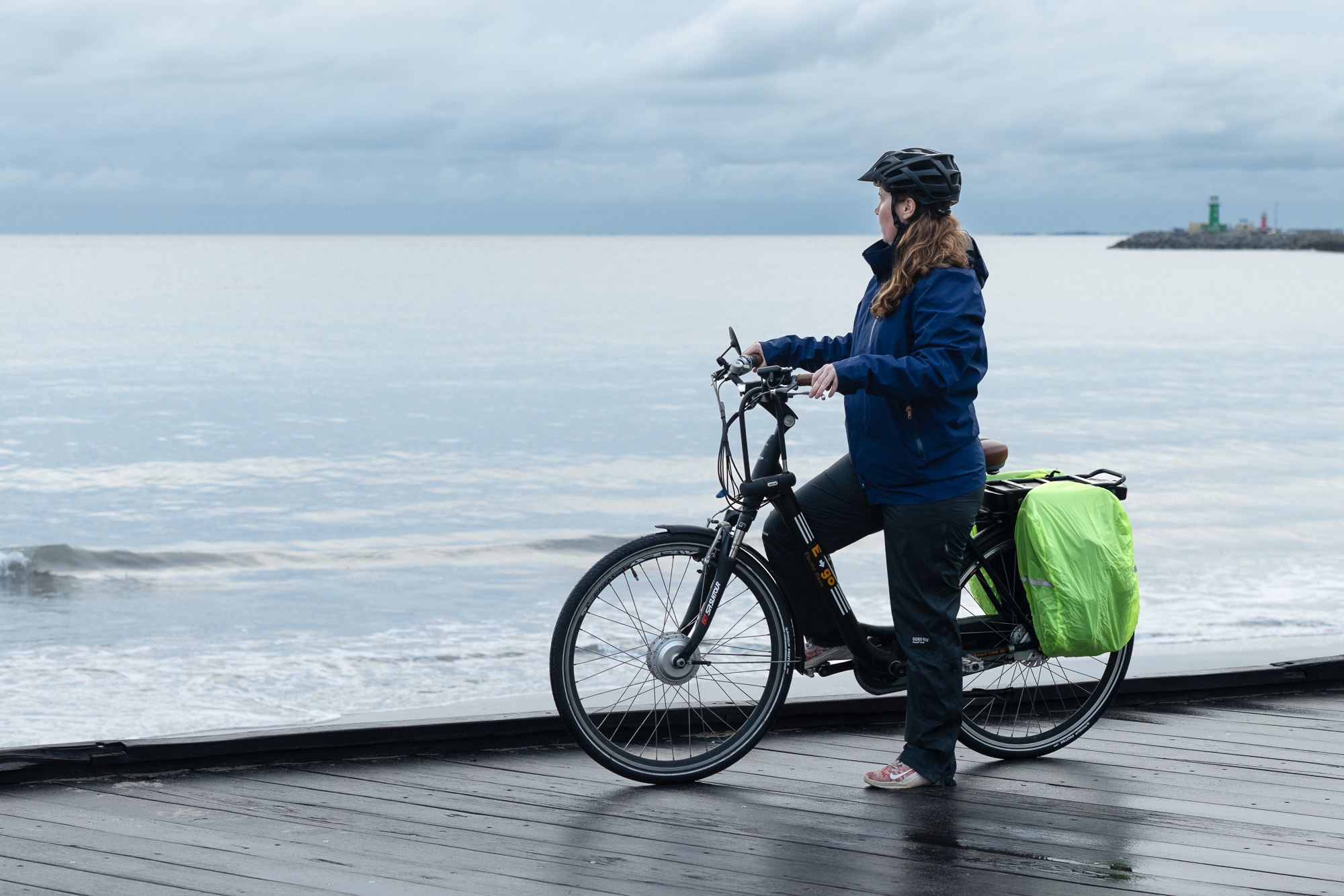 woman on e-bike